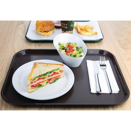 Polypropylene Serving Tray with Anti-Slip Texture | Olympia Kristallon | 45 x 35 cm | Brown 4