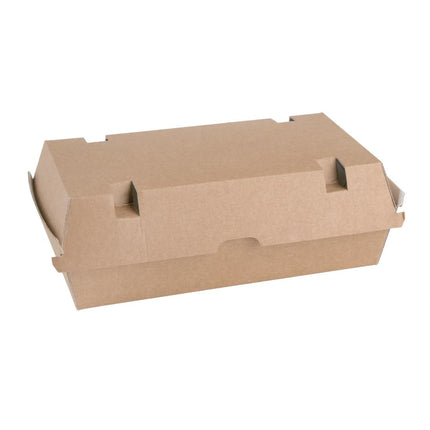 Compostable Kraft Hamburger Boxes Large Rectangular | Fiesta (100 pcs) 4