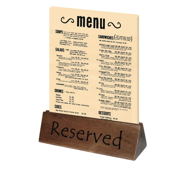 Acacia Wood Reserved Sign and Menu Holder 10-Pack | Olympia 2