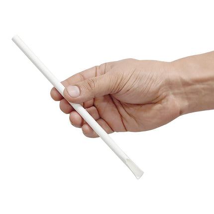 Compostable Paper Spoon Straws 8mm x 210mm | Fiesta White 3