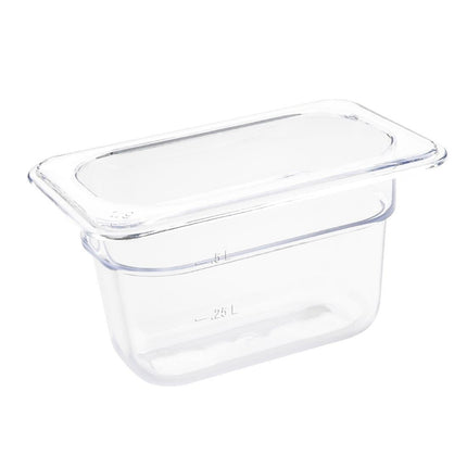 Polycarbonate Gastronorm Container Clear 100mm | Vogue | GN 1/9