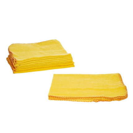 Jantex Yellow Cotton Cleaning Cloths 50.8x40.6cm | Pack of 10 5