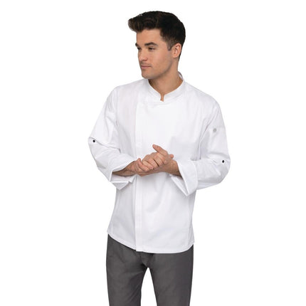 Unisex Long Sleeve Chef Jacket with Zipper White XS | Chef Works Urban Hartford 6