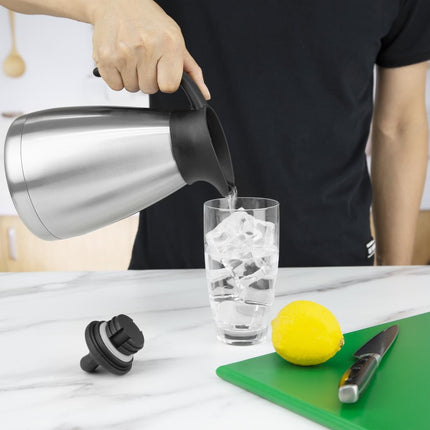 Brushed Stainless Steel Thermos Flask with Screw Cap | Olympia | 1L 5