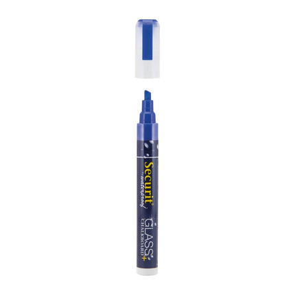 Securit Waterproof Chalk Marker for Glass and Chalkboards | Blue, 2-6mm Tip 5