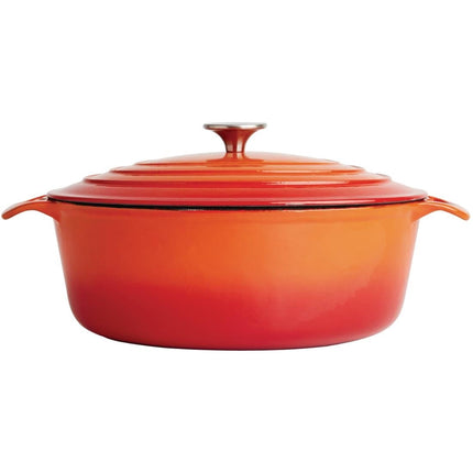Oval Cast Iron Casserole Orange 5L | Vogue 3