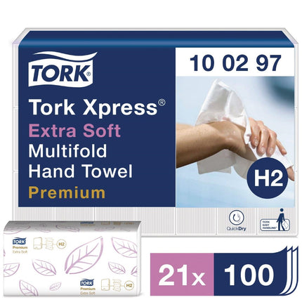 2-Ply Multifold Hand Towels with QuickDry Technology | Tork Xpress | 2100 Pieces 2