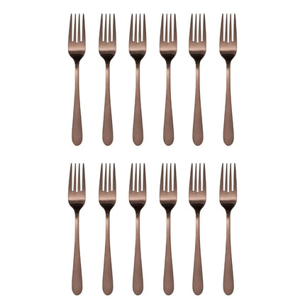 Copper Table Forks with Matte Finish | Olympia Cyprium | Set of 12 4