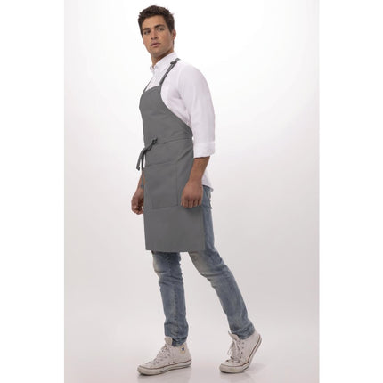 Gray Halter Apron with Neck Closure | Chef Works | 85x60 cm 7