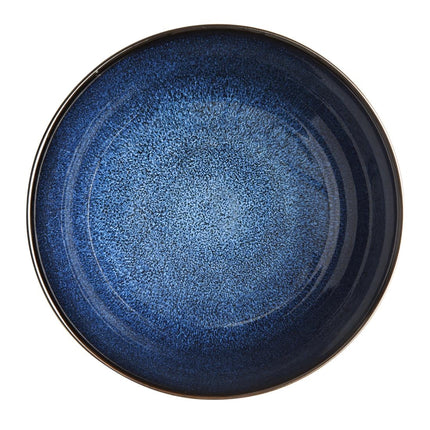 Midnight Blue Reactive Glaze Footed Bowls 205mm | Olympia Luna | Stoneware 6