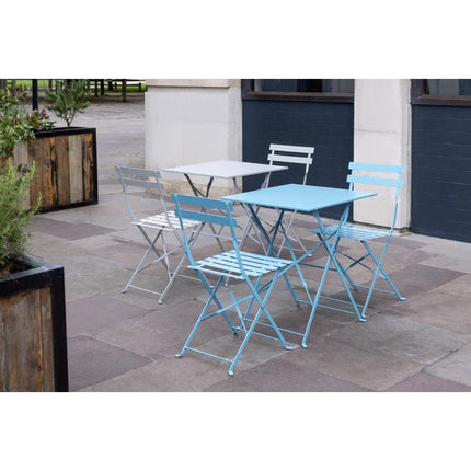 Square Steel Folding Terrace Table 60cm Turquoise | Bolero 9