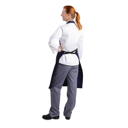 Durable Dark Blue Polyester-Cotton Halter Apron | Whites | 96.5x71.1 cm 4
