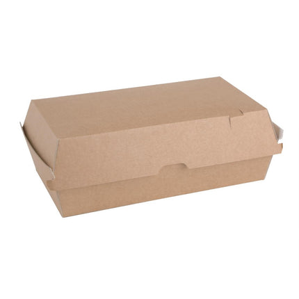 Compostable Kraft Hamburger Boxes Large Rectangular | Fiesta (100 pcs)