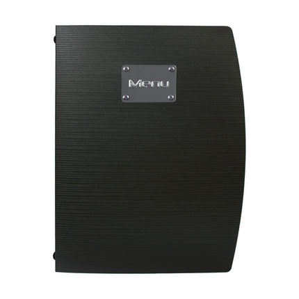 A4 Menu Holder with Stainless Steel Plate | Securit Rio | Black