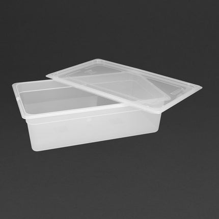 Vogue Polypropylene GN 1/1 Container with Lid | 15cm Depth | 530x325mm 4