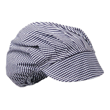 Poly-Cotton Chef Hat with Visor Blue-White Checkered | Whites 2