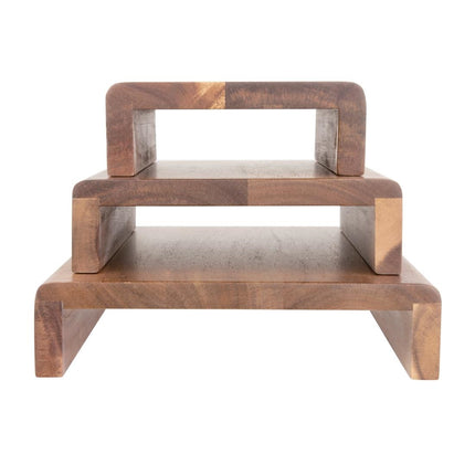 Acacia Wood Display Risers Set of 3 | Olympia FSC Certified 7