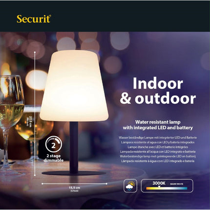 Black Wireless Table Lamp Michelle with 3 Attachable Chalkboard Labels | Securit 7