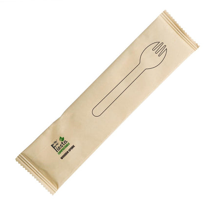 Compostable Individually Wrapped Wooden Sporks | Fiesta | 500 Pieces