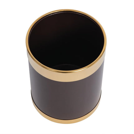 Brown Waste Bin with Gold Rim 10.2L | Bolero 2