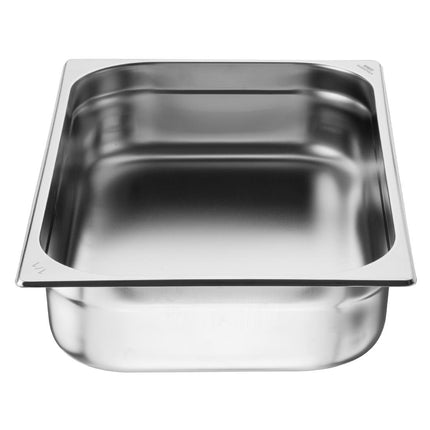 Stainless Steel 1/1 Gastronorm Pan 100mm | Nisbets Essentials | Set of 3 3