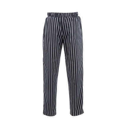 Baggy Chef Pants Black and White Striped | Chef Works Designer | S 5