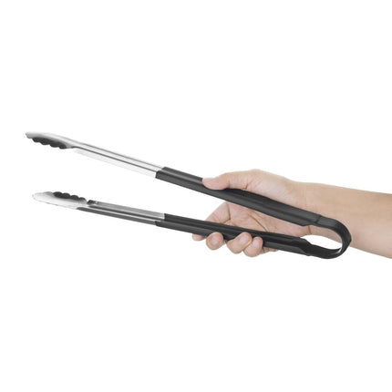Black Color-Coded Stainless Steel Serving Tongs 40.5cm | Hygiplas 2