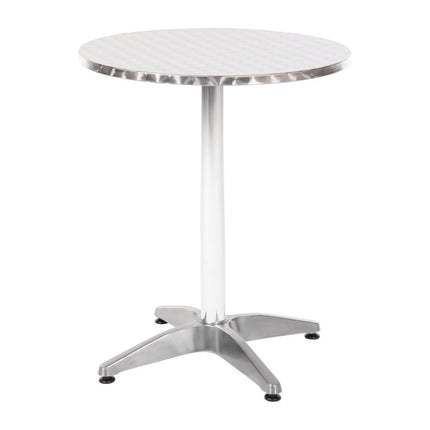 Round Stainless Steel Bistro Table 60cm Grey | Bolero 2