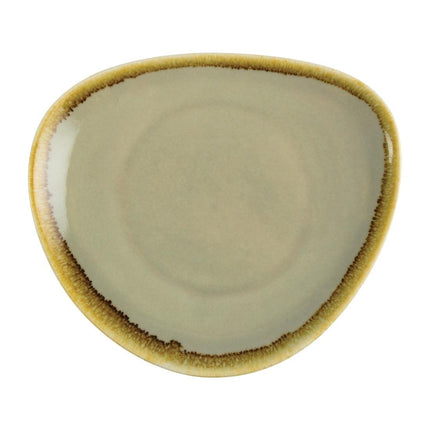 Triangular Plates 16.5cm Mos Green | Olympia Kiln Collection | Set of 6