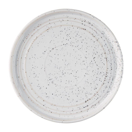 White Speckled Flat Round Plates 18cm | Olympia Cavolo