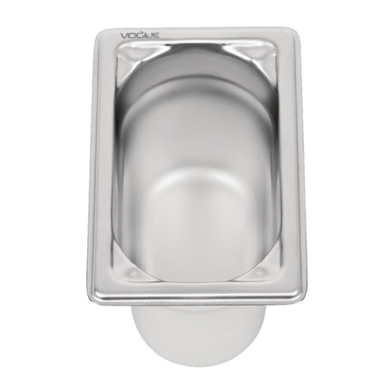 Stainless Steel GN 1/9 Container 100mm Depth | Vogue | 176x108mm 2