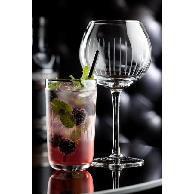 Hiball Glasses 420ml Crystal Lines Cut | Utopia Raffles (Set of 6) 2