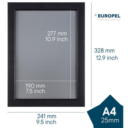 Folding Frame A4 Matte Black 25mm | Europel 4