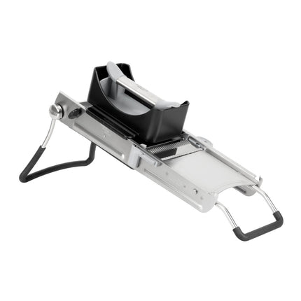 Stainless Steel Mandoline Slicer with Santoku Blade and Julienne Inserts | De Buyer Revolution Master 2