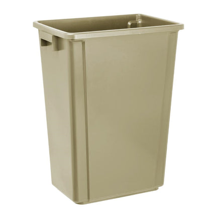 Slim Waste Bin 60L Beige | Jantex 2