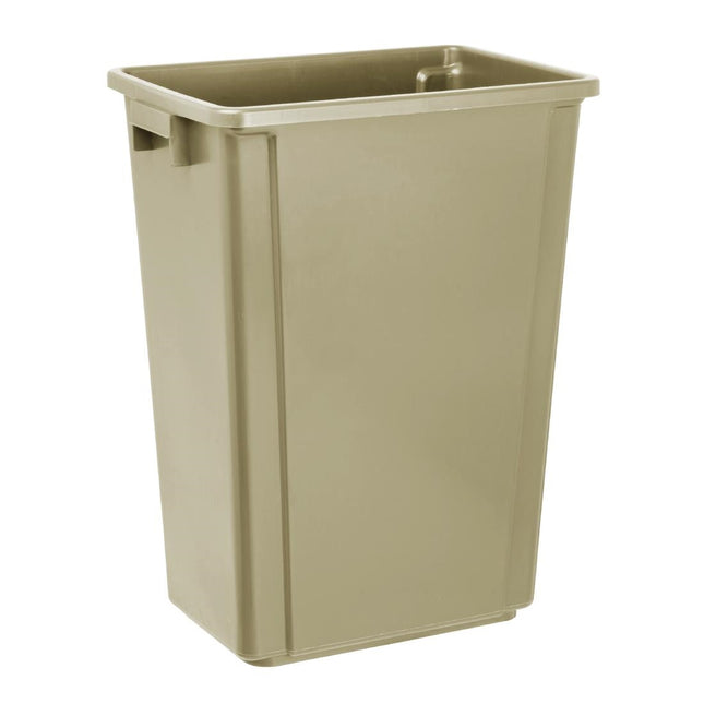 Slim Waste Bin 60L Beige | Jantex 2