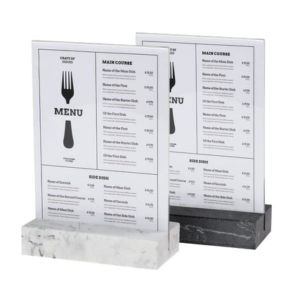 A5 Portrait Board Holder with Polystone Base White | Europel 2