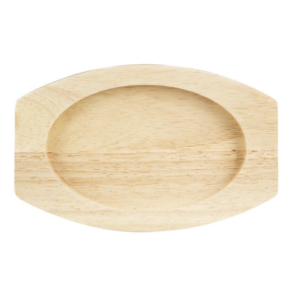 Hevea Wood Base for Oval Cast Iron Serving Dish 210x120mm | Olympia 3