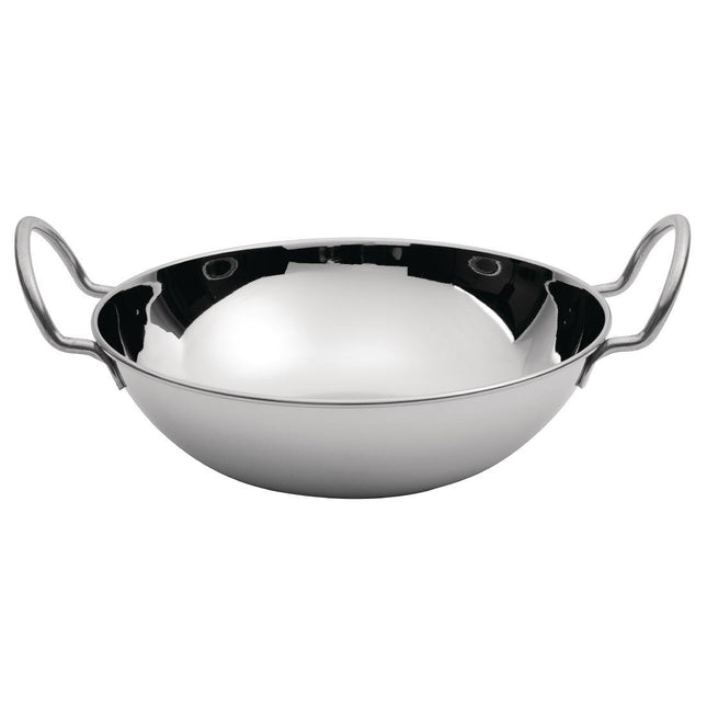 Stainless Steel Flat Bottom Balti Serving Dish Medium 170mm | Olympia