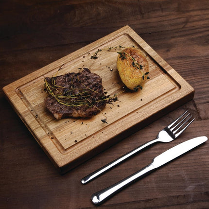 Small Acacia Wood Steak Board without Ramekin Slot | Olympia 5