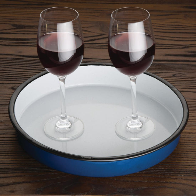 Round Enamel Steel Serving Tray 32cm | Olympia 2