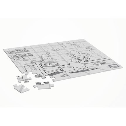 Komplet 25 sestavljank in pobarvank s kuharskim motivom A4 | Dining Kids | 28-delne sestavljanke