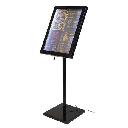 LED Info Display with Stand and Pole | Securit | Black Weatherproof Steel 3