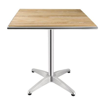 Bolero Square Terrace Table with Ash Wood Top 70cm