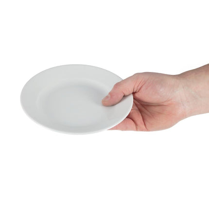 Dinner Plates with Wide Rim 16.5cm | Olympia Whiteware | Set of 12 6