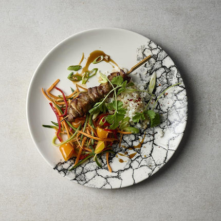 Evolve Coupe Plate 26cm Quartz Black Kintsugi Accents | Churchill 10