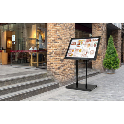 Securit Teak Black Coated LED Information Display 8xA4 with Mast and Base 7