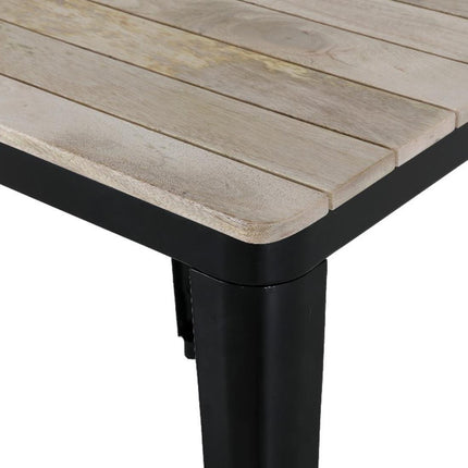 Bolero Bistro Dining Table with Mango Wood Slatted Top and Black Legs | 650mm 7