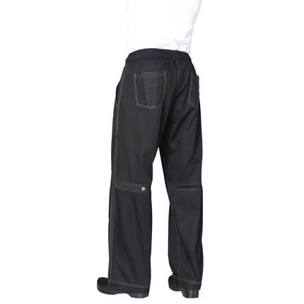 Cool Vent Unisex Baggy Chef Pants | Chef Works | Black | L | Integrated Cooling Panels 4