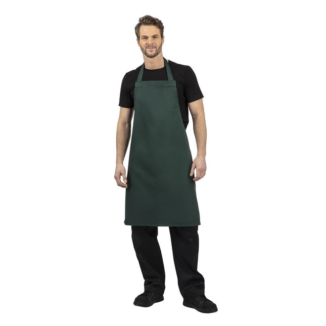 Durable Dark Green Polyester-Cotton Halter Apron | Whites | 96.5x71.1 cm 2